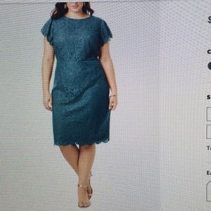 Roamans Navy Blue Lace Dress